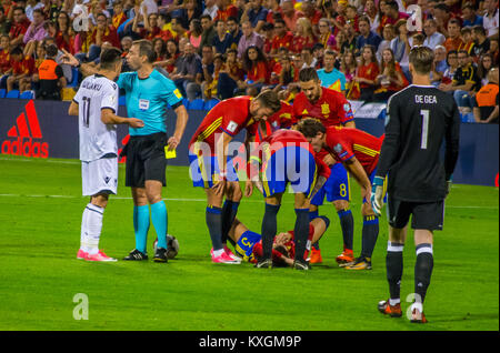 Encuentro de 00421 España contre l'Albanie, partido de clasificación para el Mundial de Rusia 2018, en el Estadio Rico Pérez de Alicante (España) Banque D'Images