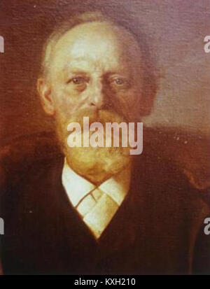 Un portrait peint par Adolf Gustav Döring représente Louis Douzettes, capturant les traits du visage, la tenue vestimentaire et le style artistique, représentant un portrait européen du XIXe siècle. Banque D'Images