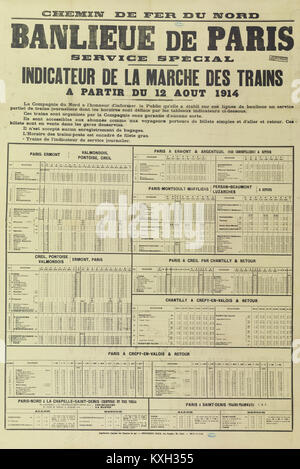 'Affiche Chemins de fer du Nord'- Archives nationales- ADXXC85-95 Banque D'Images