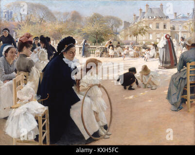 Albert Edelfelt (1854-1905)- Les Jardins du Luxembourg, Paris - Pariisin Luxembourgin puistossa (29614654616) Banque D'Images