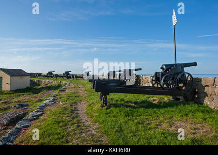 Les rois en canons, Batteri Christiansø, Ertholmene, Bornholm, Danemark Banque D'Images