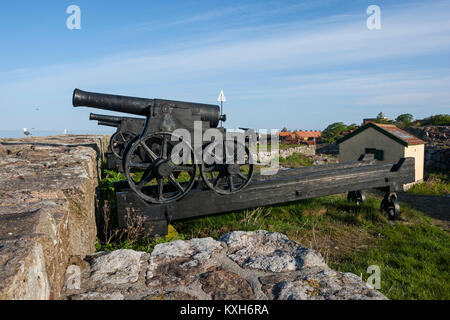 Les rois en canons, Batteri Christiansø, Ertholmene, Bornholm, Danemark Banque D'Images