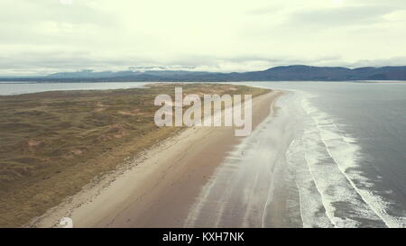 Photo aérienne sur la plage de Inch, Kerry Banque D'Images