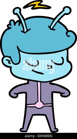 Friendly cartoon spaceman Illustration de Vecteur