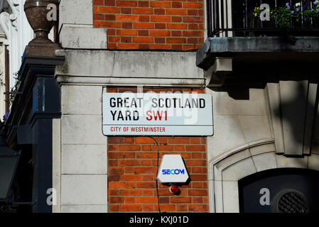 Great Scotland Yard, SW1 City of Westminster Street sign Road sign London, UK Banque D'Images
