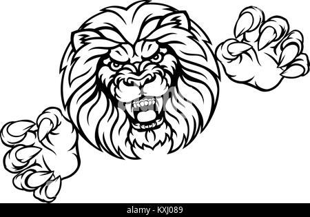 Sports Animaux Lion Mascot Illustration de Vecteur