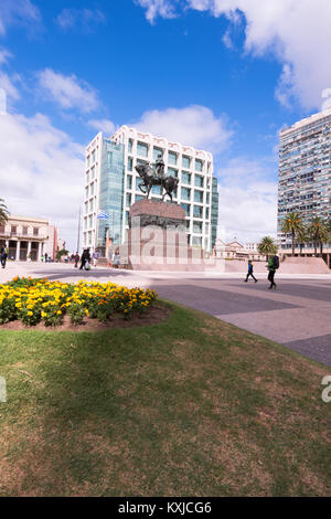 Montevideo, Uruguay, la Plaza Independencia Banque D'Images
