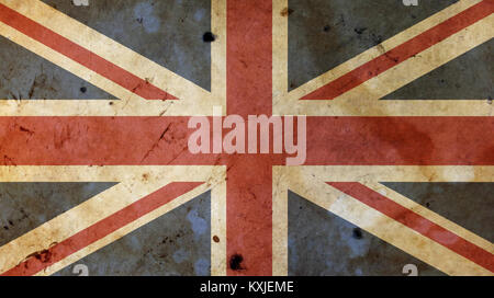 Old grunge vintage UK Grande-bretagne drapeau national sur fond de graffiti usé , altérés de toiles toile Banque D'Images