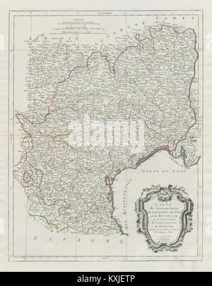 'Gouvernements de Languedoc, de Foix et de Roussillon…' SANTINI / bonne carte 1784 Banque D'Images