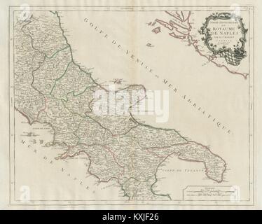 'Partie septentrionale du Royaume de Naples". S de l'Italie. SANTINI/VAUGONDY 1784 map Banque D'Images