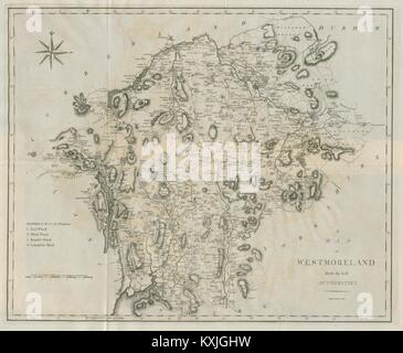 'Une carte de Westmoreland à partir de la meilleure des autorités. Carte du comté. CARY 1789 Banque D'Images