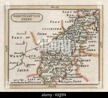 Carte du comté de Northamptonshire antique par John Vendeur / Francis Grose c1780 Banque D'Images