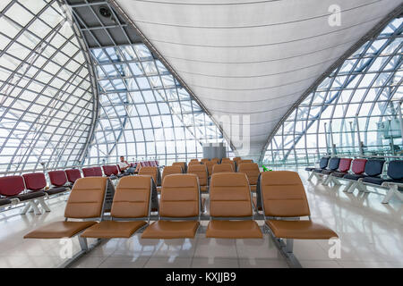 BANGKOK, THAÏLANDE - 15 octobre 2014 : design futuriste de l'Aéroport International Suvarnabhumi de Bangkok, Thaïlande. Banque D'Images