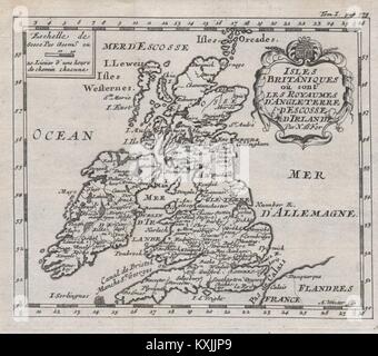 'Isles Britaniques ou sont les Royaumes d'Angleterre…'. DE FER c1684 carte ancienne Banque D'Images