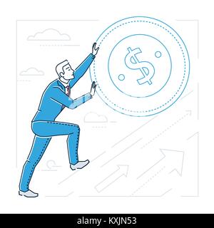 Ligne d'affaires gagner de l'argent - style design illustration isolé Illustration de Vecteur