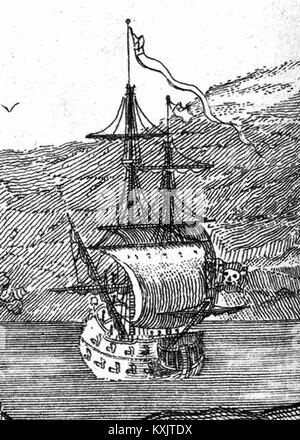 Le Queen Anne's Revenge de bateau, navire amiral de la pirate Blackbeard Banque D'Images