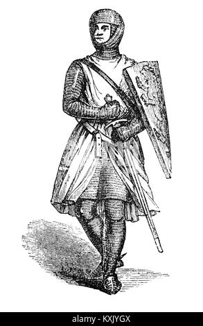 William Longespée (1176 - 1226), 3 Comte de Salisbury était un aristocrate anglo-normande, principalement connu pour son commandement des forces anglaises lors de la bataille de Damme et de rester fidèle à son demi-frère, le roi Jean. Son surnom 'Longespée" est généralement considéré comme une référence à sa grande taille et l'armes qu'il exercé hors gabarit. Banque D'Images