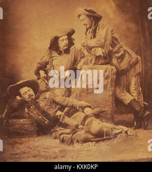 Ned Buntline, 'Buffalo Bill Cody' et 'Texas Jack' Omohundro. Banque D'Images