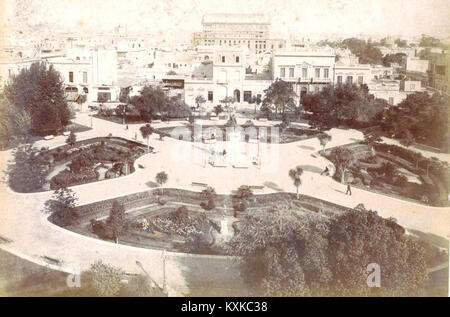 Archivo General de la Nación Argentina 1890 aprox Buenos Aires, place de la liberté, al fondo las obras del Teatro Colón Banque D'Images