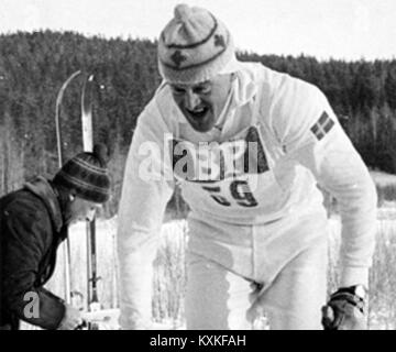 Photographier ou enregistrer Assar Rönnlund, skieur de fond suédois, en 1962, mettant en évidence sa carrière sportive et ses réalisations dans les compétitions de ski nordique. Banque D'Images