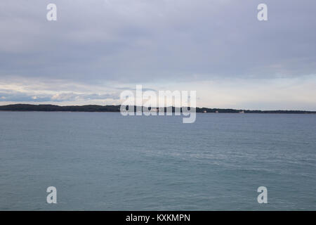 Les îles Brijuni vu de Fazana ville en Croatie Banque D'Images