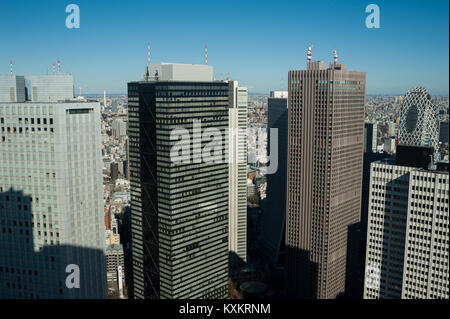 01.01.2018, Tokyo, Japon, Asie - une vue de Tokyo, l'horizon de la ville, vu de l'observatoire de la ville de Tokyo. Banque D'Images