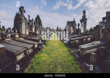 Monuments et des tombes du cimetière de Gand, Belgique Banque D'Images