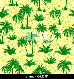 Silhouettes de palmiers tropicaux Seamless Illustration de Vecteur