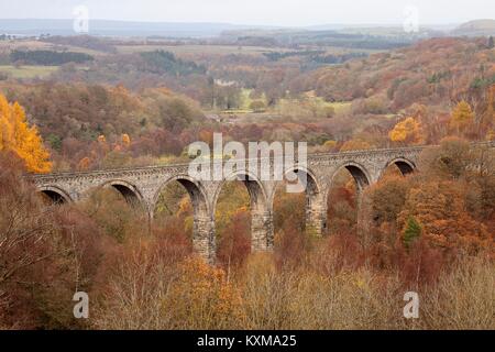 Lambley désaffecté, viaduc ferroviaire de Brampton Alston. Hexham, Northumberland, Angleterre, Royaume-Uni. L'automne Banque D'Images