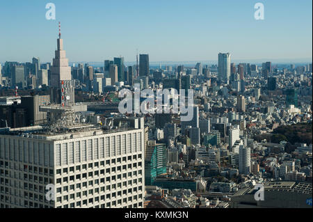 01.01.2018, Tokyo, Japon, Asie - une vue de Tokyo, l'horizon de la ville, vu de l'observatoire de la ville de Tokyo. Banque D'Images