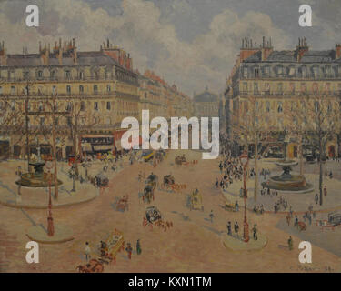 Avenue de l'Opéra, du matin, de Camille Pissarro Banque D'Images