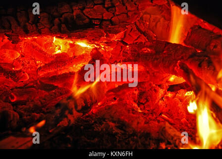 La gravure de camp, closeup détail de la braise Banque D'Images
