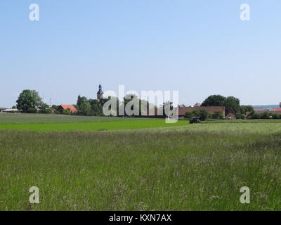 Blick von Westen auf Hohendorf, Bürgel, Thüringen Banque D'Images