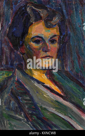 Ce portrait d'Emil von Gerliczy, réalisé en 1910, représente une femme dans un style élégant et détaillé, typique du portrait européen du début du XXe siècle, capturant l'essence de la mode et du raffinement de l'époque. Banque D'Images