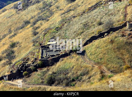 Parc national israélien Gamla forteresse au Golan - symbole de l'héroïsme Banque D'Images
