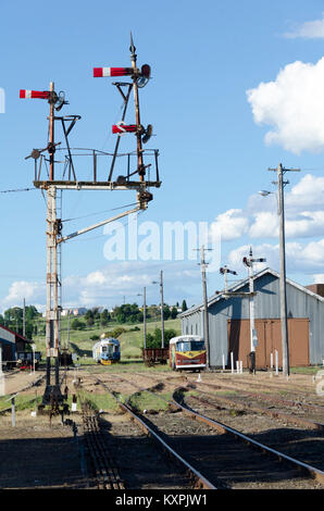 Signal et remise du moteur, Cooma, New South Wales, Australie Banque D'Images