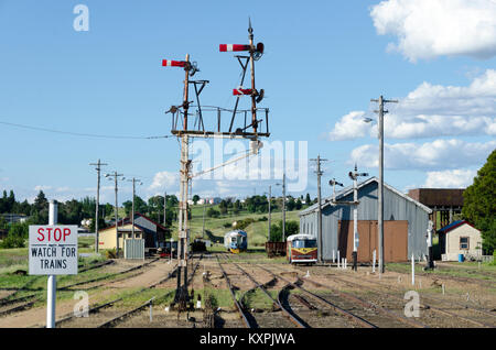 Signal et remise du moteur, Cooma, New South Wales, Australie Banque D'Images