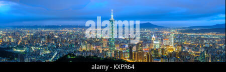 Scène de nuit de la ville de Taipei Banque D'Images