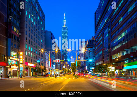 Scène de nuit de la ville de Taipei Banque D'Images