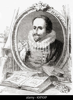 Miguel de Cervantes Saavedra, 1547 - 1616. L'écrivain espagnol. De Ward et verrouiller l'illustre l'histoire du monde, publié c.1882. Banque D'Images