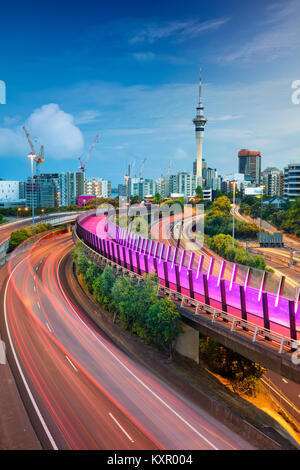 Auckland. Image de ville Auckland skyline, Nouvelle-Zélande, à l'aube. Banque D'Images