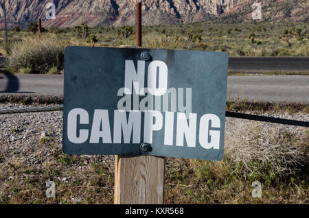 Aucun signe de camping dans le Red Rock Canyon National Conservation Area. Las Vegas, Nevada Banque D'Images