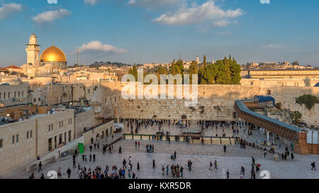 Mur occidental dans la vieille ville de Jérusalem, Israël. Banque D'Images