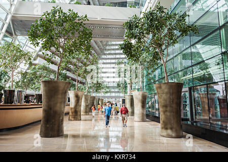 Singapour - le 18 octobre 2014 : l'intérieur de l'hôtel Marina Bay Sands. Banque D'Images