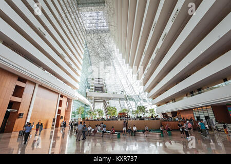 Singapour - le 18 octobre 2014 : l'intérieur de l'hôtel Marina Bay Sands. Banque D'Images