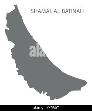 Shamal Al-Batinah site d'Oman gris illustration forme silhouette Illustration de Vecteur