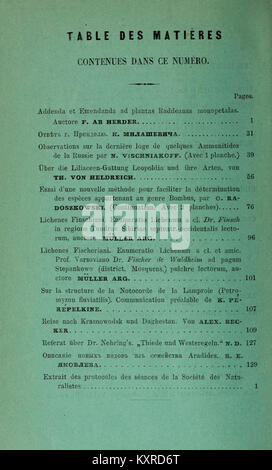 Bulletin de la Société impériale des naturalistes de Moscou BHL40198526 Banque D'Images