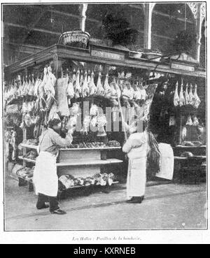 Clément Maurice Paris en plein air, BUC, 1897,187 Les Halles, Pavillon de la boucherie Banque D'Images