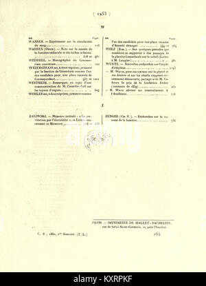 Tous comptes rendus des séances de l'Académie des sciences BHL1206759 Banque D'Images