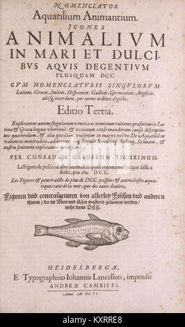 Conr. Gesneri Tigurini medicinae et philosophiae professoris in Schola Tigurina, Historiae animalium liber II BHL40218529 Banque D'Images